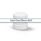 18 mm white fast flow dropper cap for cosmetic and skincare bottles