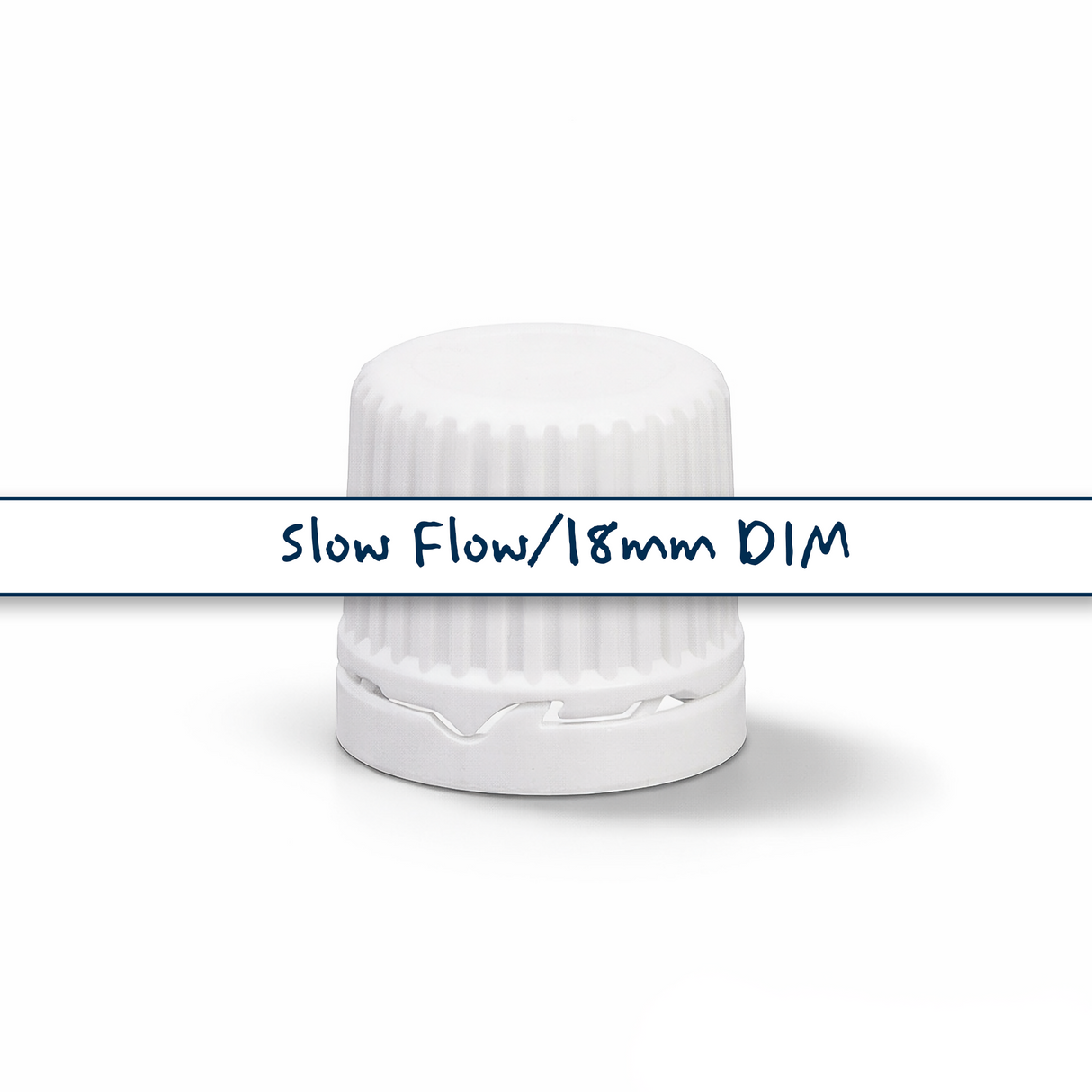 18 mm white slow flow dropper cap for glass dropper bottles used in cosmetics and personal care