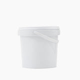 White plastic bucket with lid – 1L size