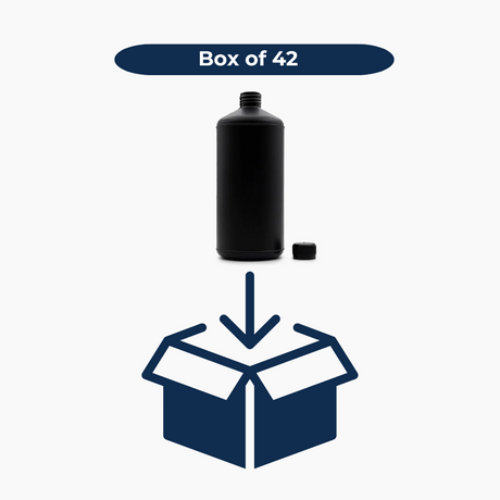 1 L HDPE Bottle (28 mm neck) - With Closure - Black