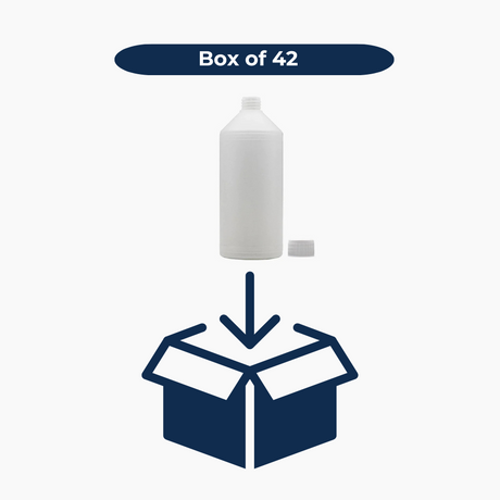 1 L HDPE Bottle (28 mm neck) - With Closure - Natural