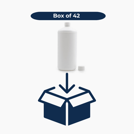 1 L HDPE Bottle (28 mm neck) - With Closure - White