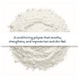 Polyquaternium 10 water-soluble conditioning agent, used in shampoos and conditioners for anti-static effect, smooth texture, and hair strengthening