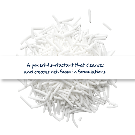 Sodium Lauryl Sulfate SLS Needles, water-soluble surfactant used in shampoos, body washes, and cleaning products for lather and cleansing