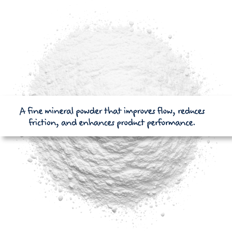 Talc Powder industrial grade, soft fine mineral used in plastics, rubber, coatings, and formulations for smooth texture and anti-caking