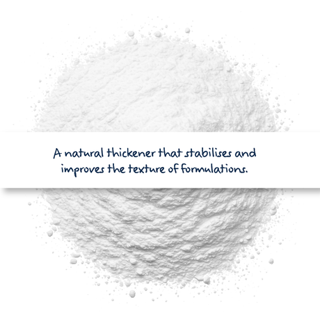 Xanthan Gum powder for cosmetics and formulations, natural thickener and stabiliser used in creams, gels, lotions, and emulsions