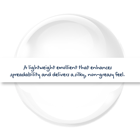 A lightweight emollient that enhances spreadability and delivers a silky, non-greasy feel.
