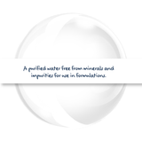 Deionised Water for cosmetics and formulations, purified water free from ions and minerals for skincare, pharmaceutical, and industrial use