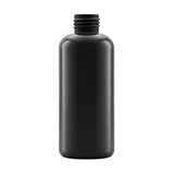 The 200ml Black HDPE Boston Bottle 24/410 neck, offers a sleek and durable packaging solution, perfect for storing personal care products like lotions, shampoos, or serums.