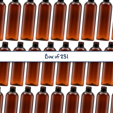 200ml PET Boston Tall Bottle (24mm neck) - No Closure - Amber