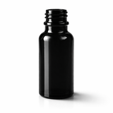 Black 20ml glass dropper bottle, empty cosmetic packaging for serums, oils and skincare formulations