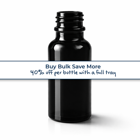 Buy bulk save more, black 20ml glass dropper bottle, empty cosmetic packaging for serums, oils and skincare formulations