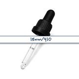 Black glass pipette dropper for cosmetic bottles, ideal for precise dispensing of serums, oils and skincare liquids ideal for 20ml bottles