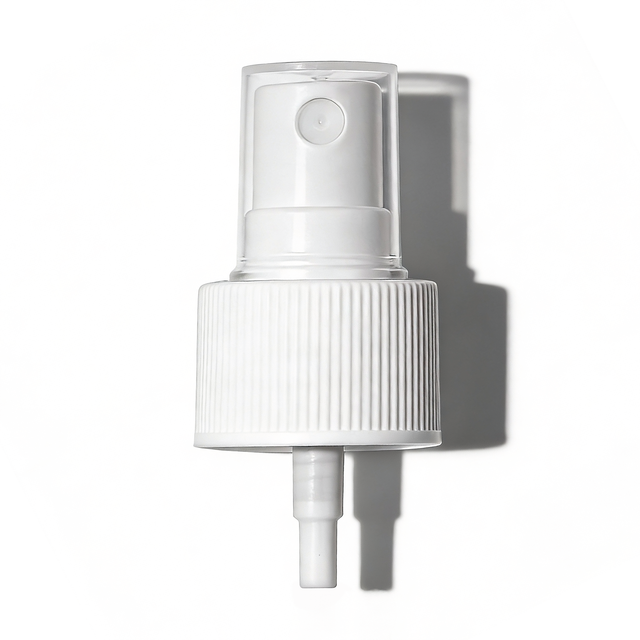 White 20 mm mist spray closure for cosmetic bottles, suitable for facial mists, perfumes, toners and liquid personal care packaging