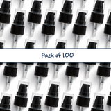 20mm black serum pumps for cosmetic bottles, ideal for dispensing skincare serums, treatments and liquid beauty products