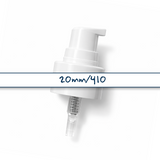 20mm white serum pump for cosmetic bottles, ideal for dispensing skincare serums, treatments and liquid beauty products