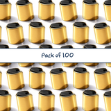 Collection of Gold collar 24mm disc top cap for plastic bottles, ideal for cosmetics, haircare and personal care packaging