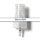 Clear 24 mm mist spray closure for cosmetic bottles, suitable for facial mists, perfumes, toners and liquid personal care packaging
