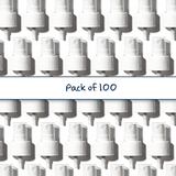 Multiple white 24 mm mist spray closure for cosmetic bottles, suitable for facial mists, perfumes, toners and liquid personal care packaging