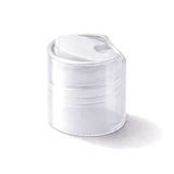 Natural 24mm disc top cap for plastic bottles, ideal for cosmetics, haircare and personal care packaging