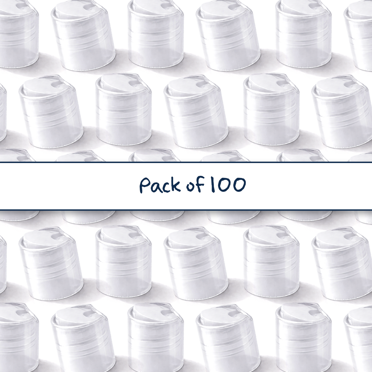 Multiple natural 24mm disc top cap for plastic bottles, ideal for cosmetics, haircare and personal care packaging