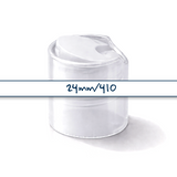 Natural 24mm disc top cap for plastic bottles, ideal for cosmetics, haircare and personal care packaging