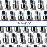 Multiple silver collar, black top 24 mm mist spray closure for cosmetic bottles, suitable for facial mists, perfumes, toners and liquid personal care packaging