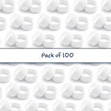 White 24mm standard caps with EPE liner for plastic bottles, suitable for cosmetic, personal care and liquid packaging