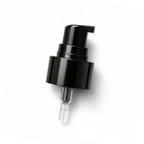 24mm black serum pump for cosmetic bottles, ideal for dispensing skincare serums, treatments and liquid beauty products