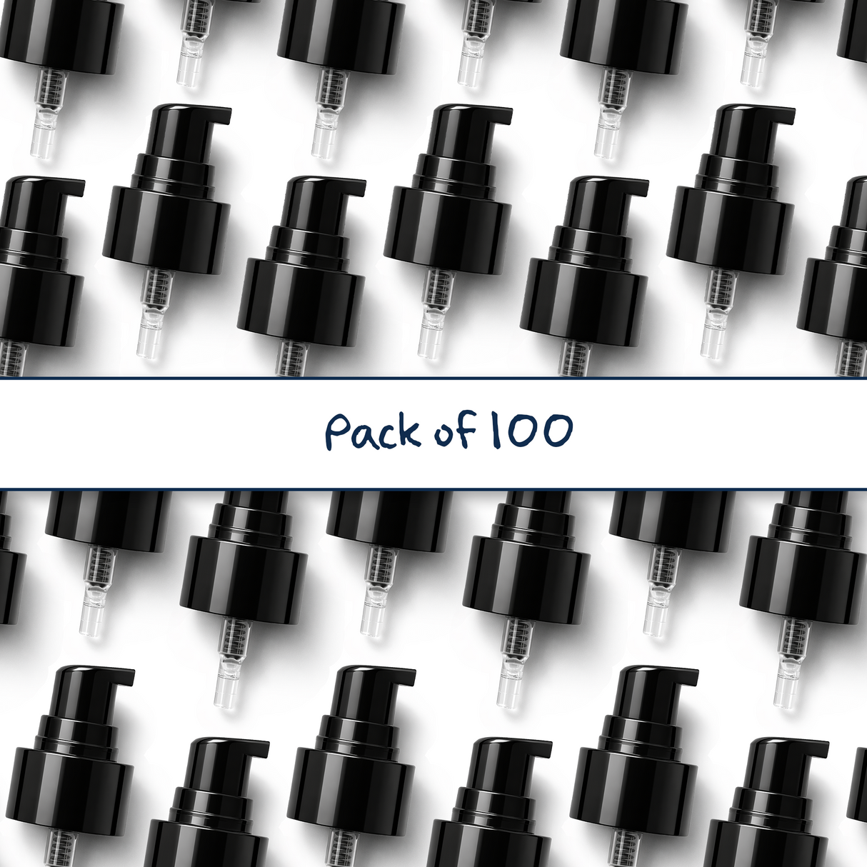 24mm black serum pumps for cosmetic bottles, ideal for dispensing skincare serums, treatments and liquid beauty products