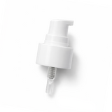 24mm white serum pump for cosmetic bottles, ideal for dispensing skincare serums, treatments and liquid beauty products