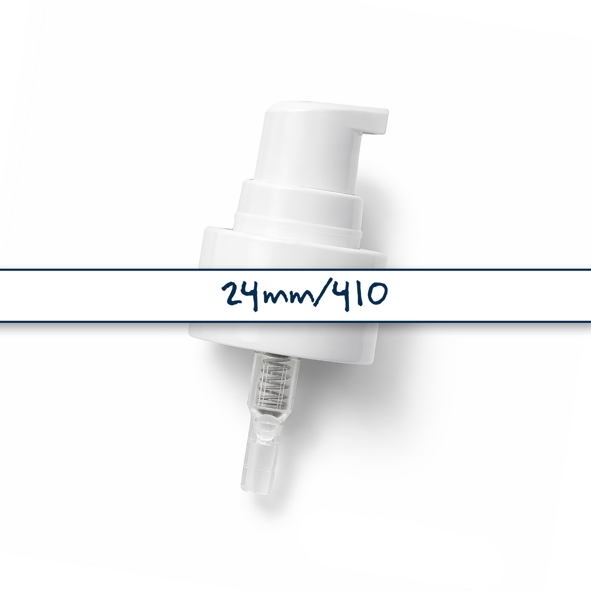 24mm white serum pump for cosmetic bottles, ideal for dispensing skincare serums, treatments and liquid beauty products