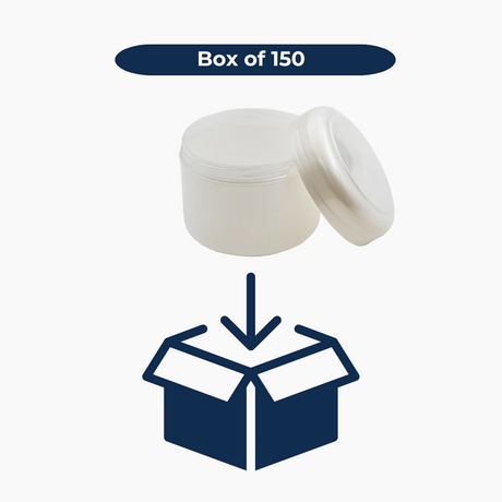 250 g Euro Jar with Lid - Pearl White