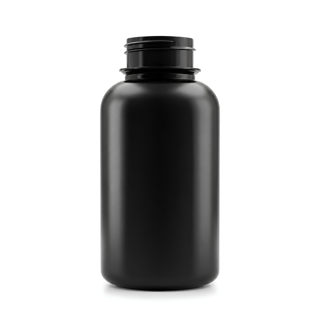 250ml Black HDPE Tablet Container is a durable and practical solution designed for storing tablets, capsules, or other solid products.