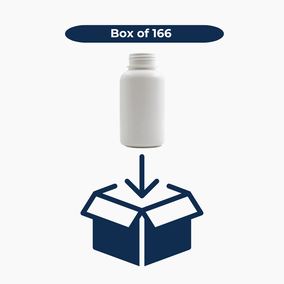 250 ml HDPE Tablet Container (38 mm neck) - No Closure - White