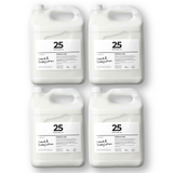 Pack of four 5 L jerry cans of Brightpack hand and body lotion for bulk skincare manufacturing.