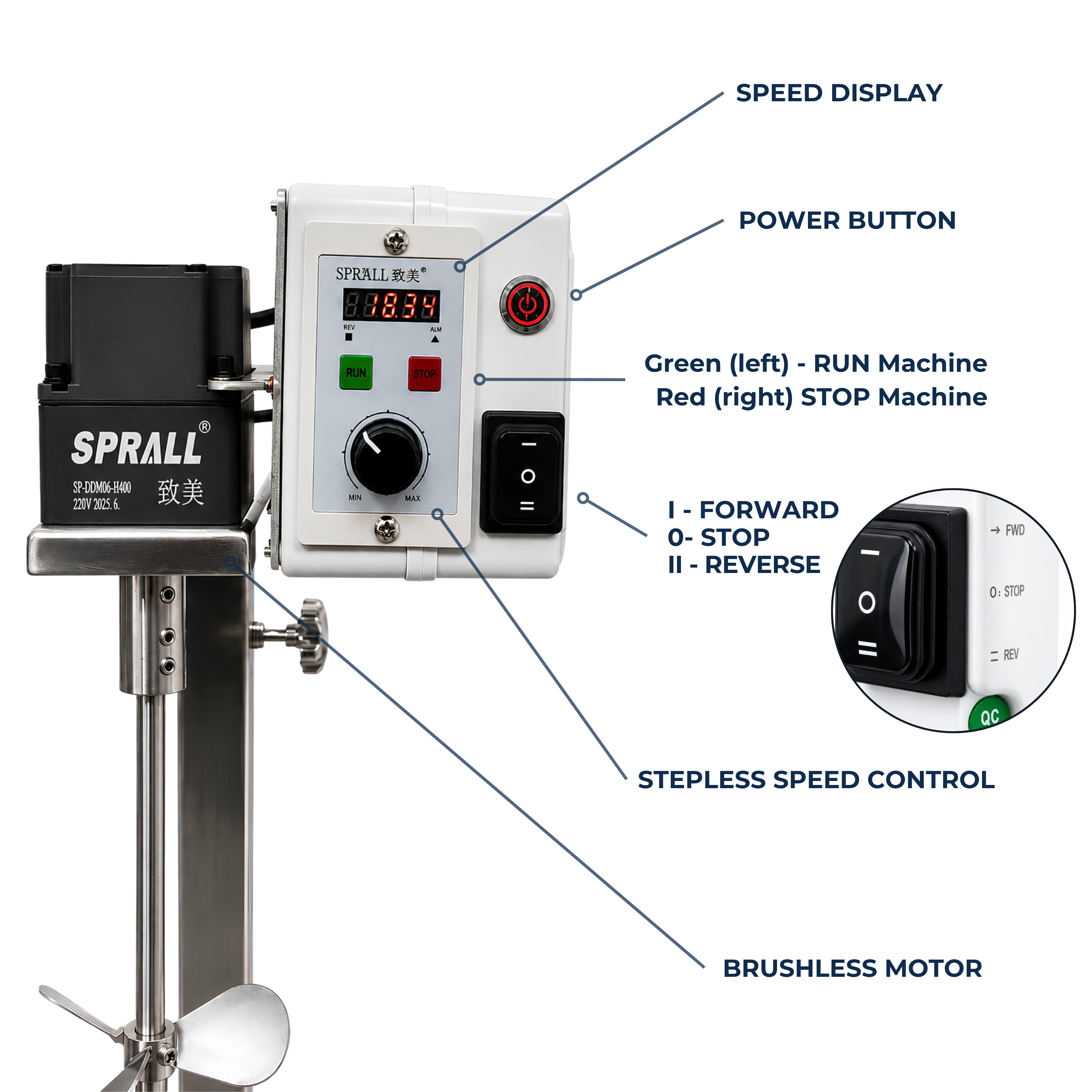 SPRALL Electric Mixer with Manual Lift 50
