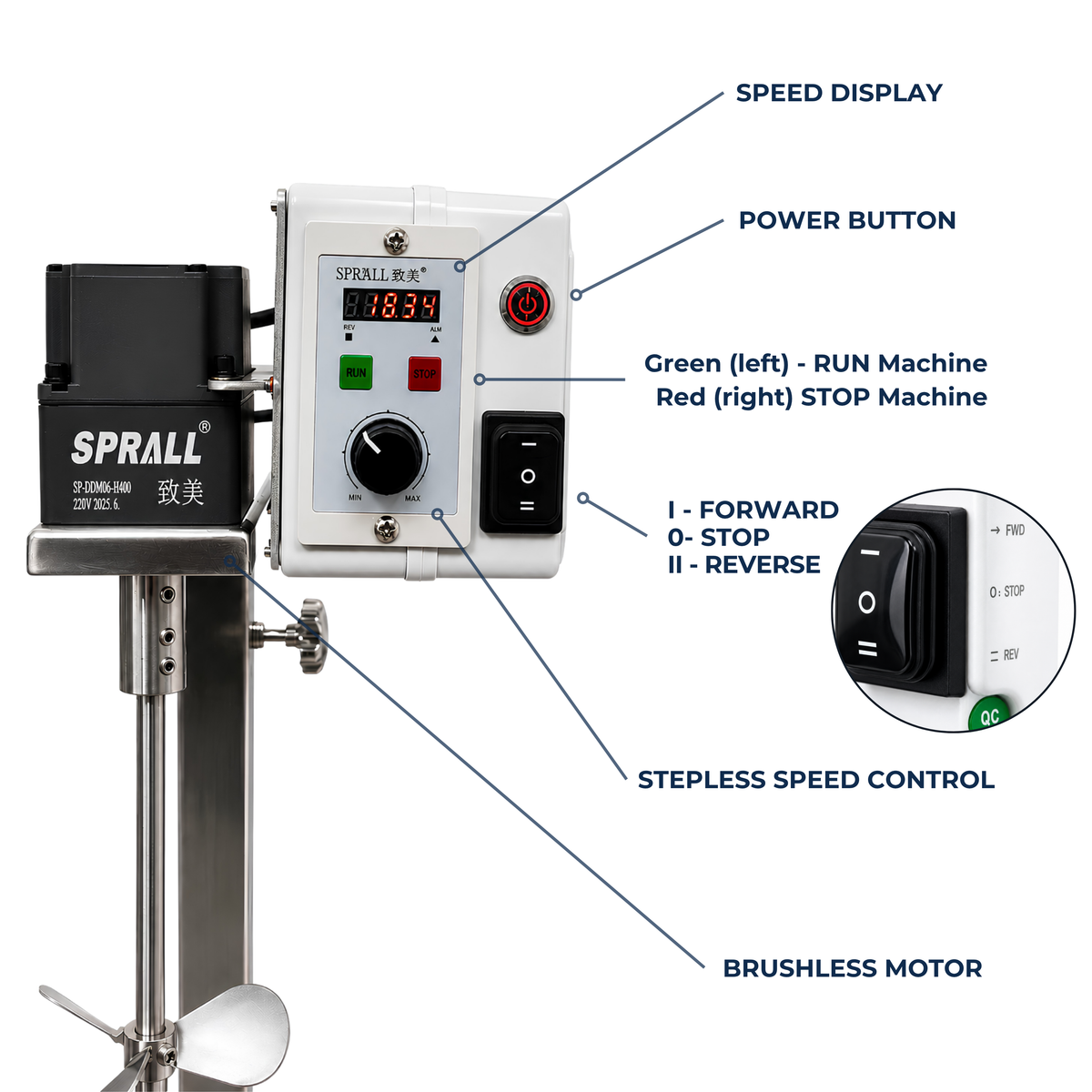SPRALL Electric Mixer with Manual Lift 50