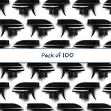Multiple black 28 mm trigger spray closures for plastic bottles, ideal for dispensing cleaners, sanitisers, hair products and liquid personal care formulations