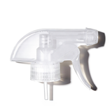 Clear 28 mm trigger spray closure for plastic bottles, ideal for dispensing cleaners, sanitisers, hair products and liquid personal care formulations