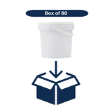 White 2L Bucket with a box icon and 'Box of 80' text on a white background