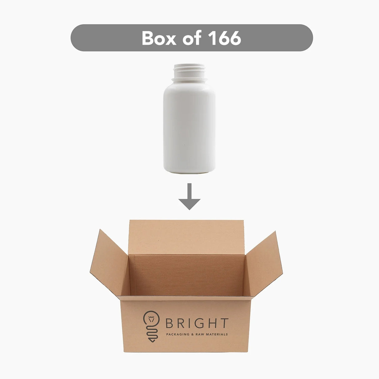 250ml HDPE Tablet Container (38mm neck) - No Closure - White