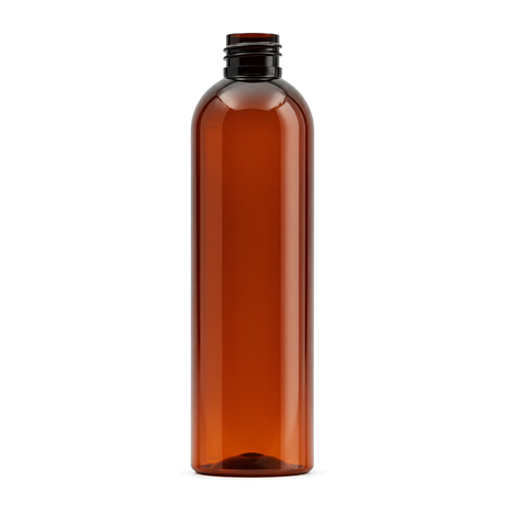 a 300ml Tall Boston amber bottle with a 24/410 neck