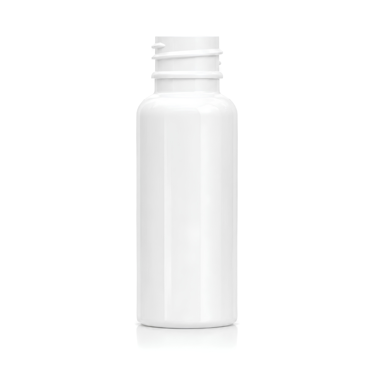 The 30ml Solid White PET Boston Tall Bottle is a sleek and durable packaging solution, ideal for small volumes of creams, serums, and other personal care products.