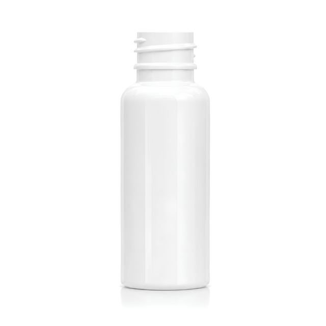 The 30ml Solid White PET Boston Tall Bottle is a sleek and durable packaging solution, ideal for small volumes of creams, serums, and other personal care products.