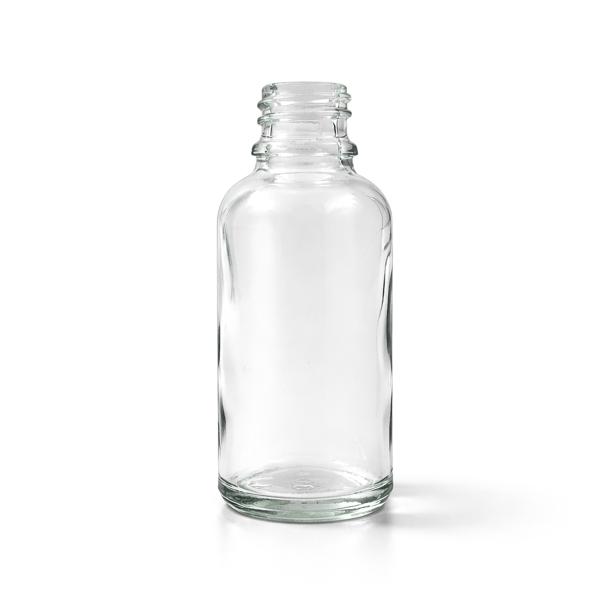 Clear 30ml glass dropper bottle, empty cosmetic packaging for serums, oils and skincare formulations