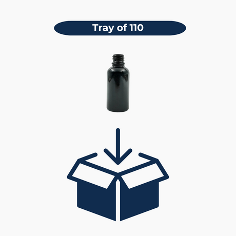 30ml Glass Dropper Bottle (18mm neck) - No Closure - Black