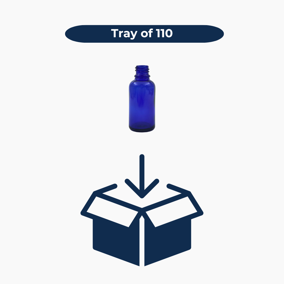 30ml Glass Dropper Bottle (18mm neck) - No Closure - Blue