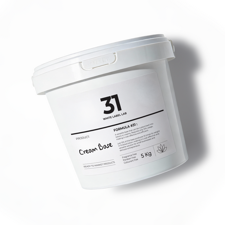 White Label Lab #31 Cream Base 5kg bucket, bulk cosmetic cream base for skincare, body care and professional formulations