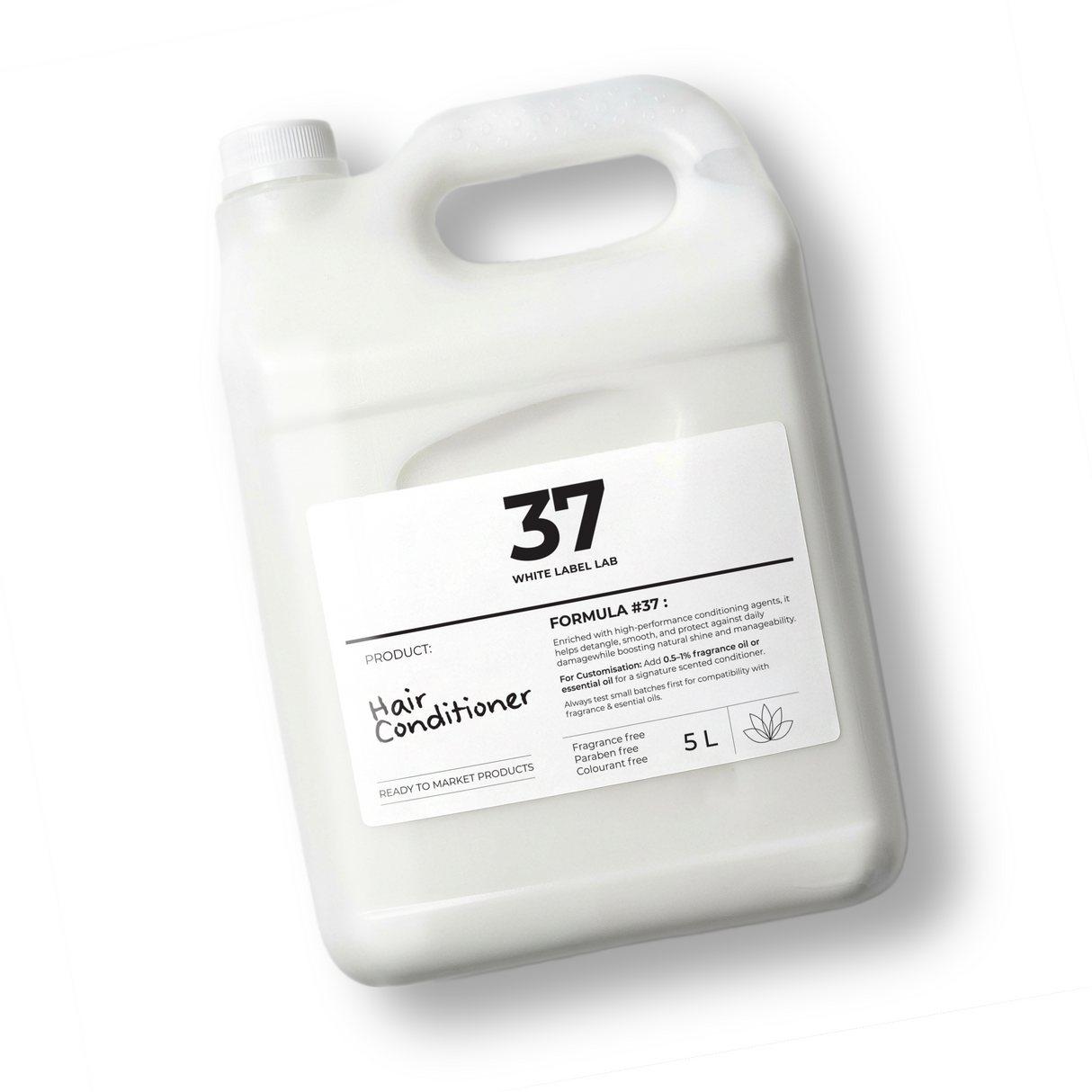 5 L jerry can of Brightpack hair conditioner for bulk salon and retail use.